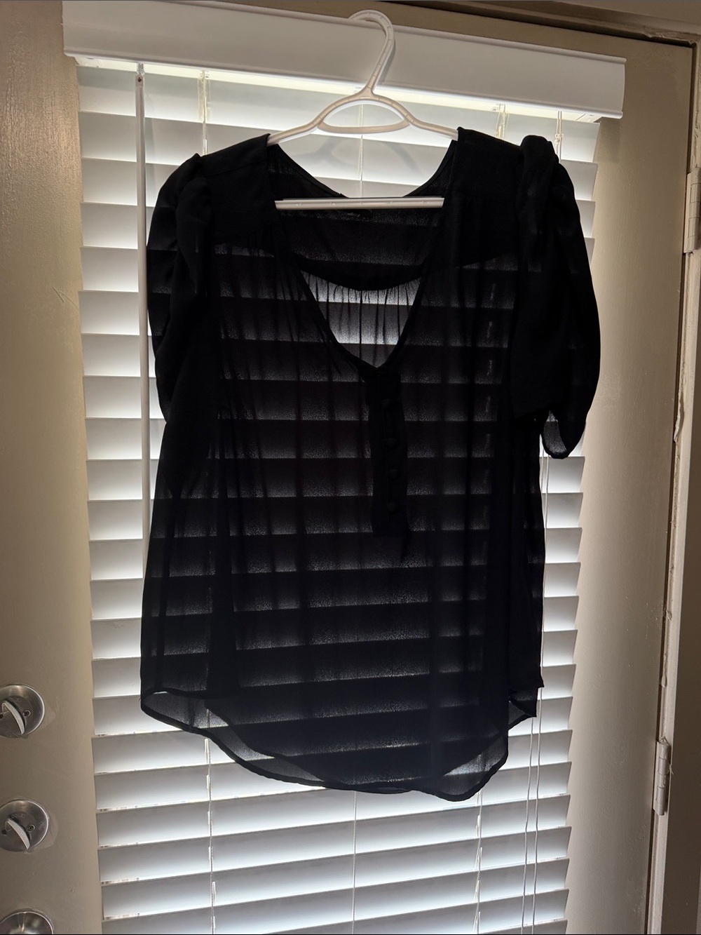 torrid Black Sheer V-Neck Button Front Blouse